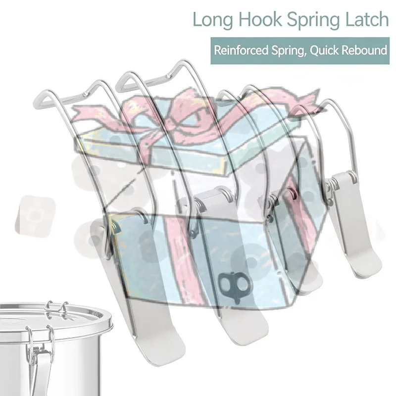 Stainless Steel Duckbill Spring Buckle Toggle Latch Toolbox Lock Safety Secure Catch for Mechanical Equipment Containers