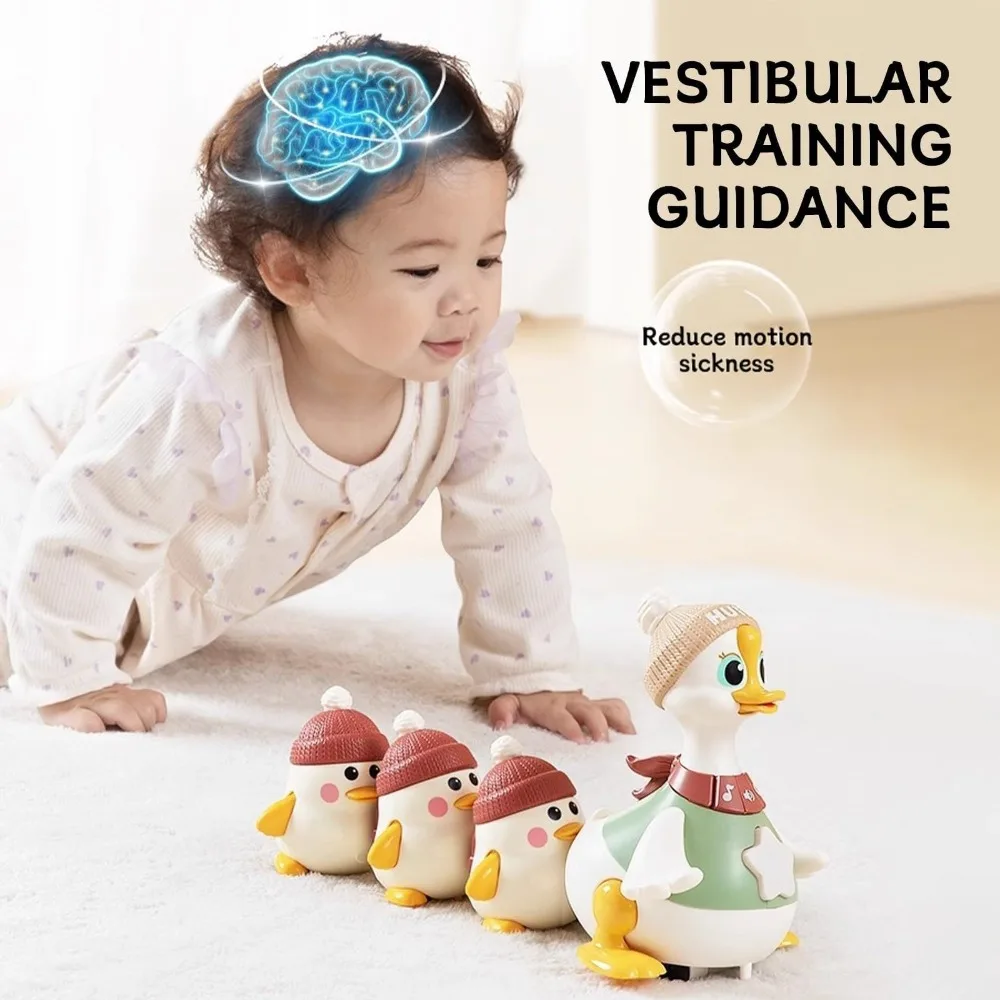 Cute ABS Duck Family Light Up Tummy Swinging Crawling Music Goose Crawling view 2