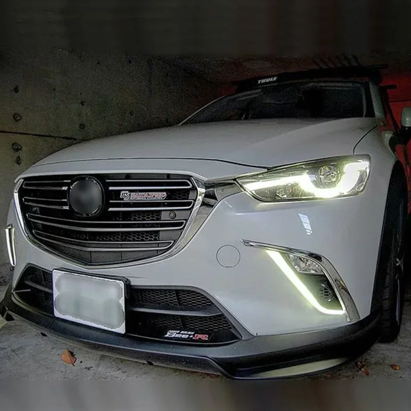 

Автомобильные светодиодные DRL 12 В дневные фонари для Mazda CX-3 CX3 2015-2019 желтый указатель поворота дневные ходовые фары авто дальние фары противотуманные фары