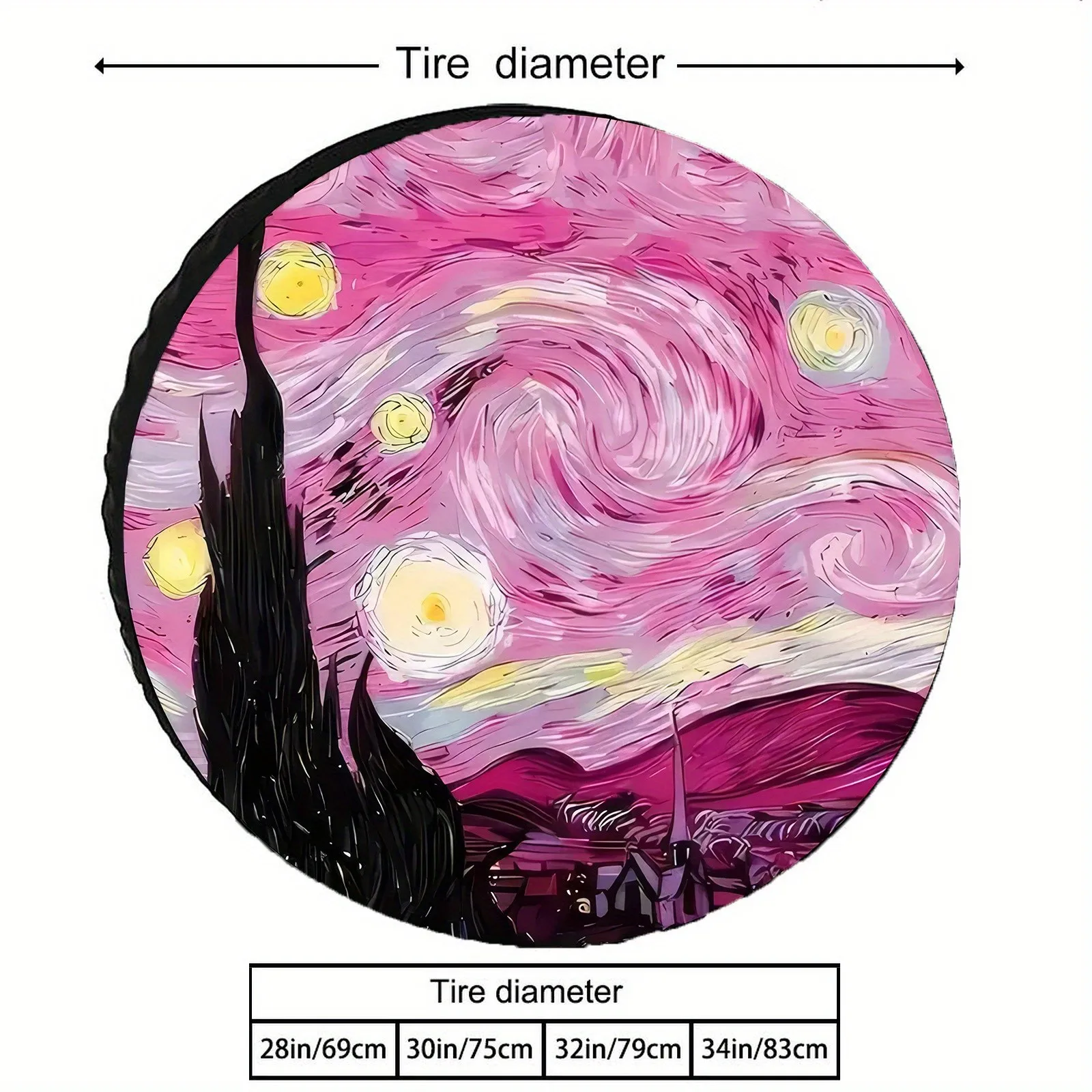 Starry Sky Print Spare Tire Cover Durable Polyester Wheel Protector for RV Camper SUV Truck