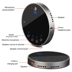 Wireless Conference microphone mini conference Speaker microphone BT USB Interface Game Voice Recording Live Speaker