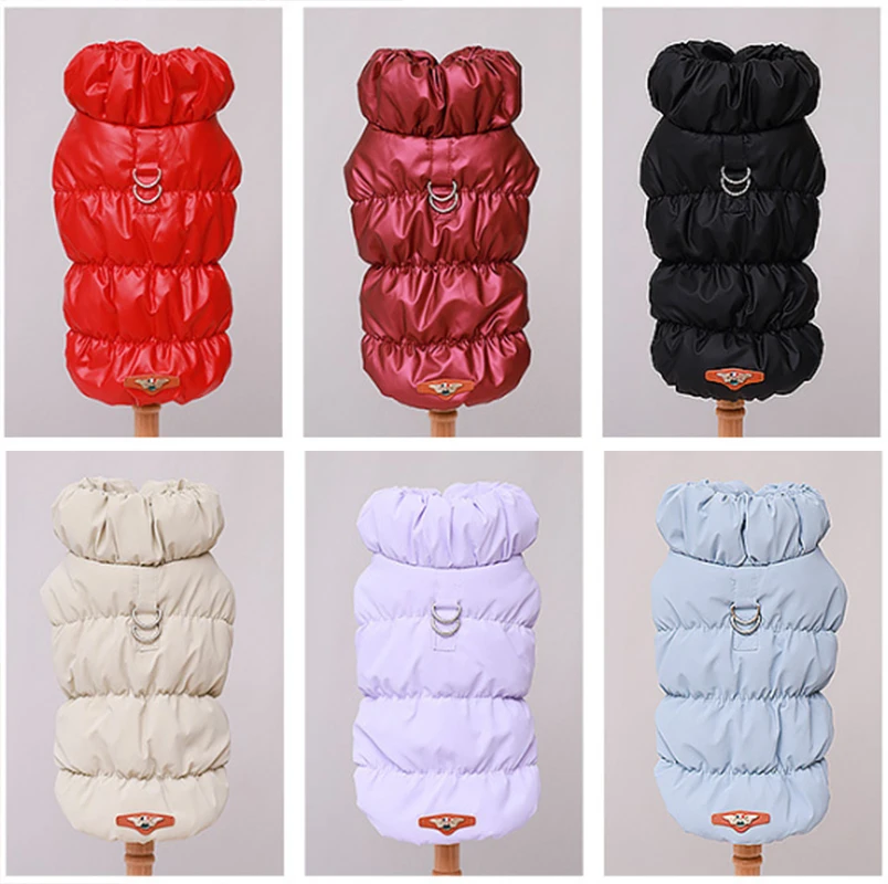 Winter Cat Puppy Jacket New Color Scheme Pet Down Jackets with D-ring for Small Dogs Cats Fashion Warm Kitten Clothes Mascotas