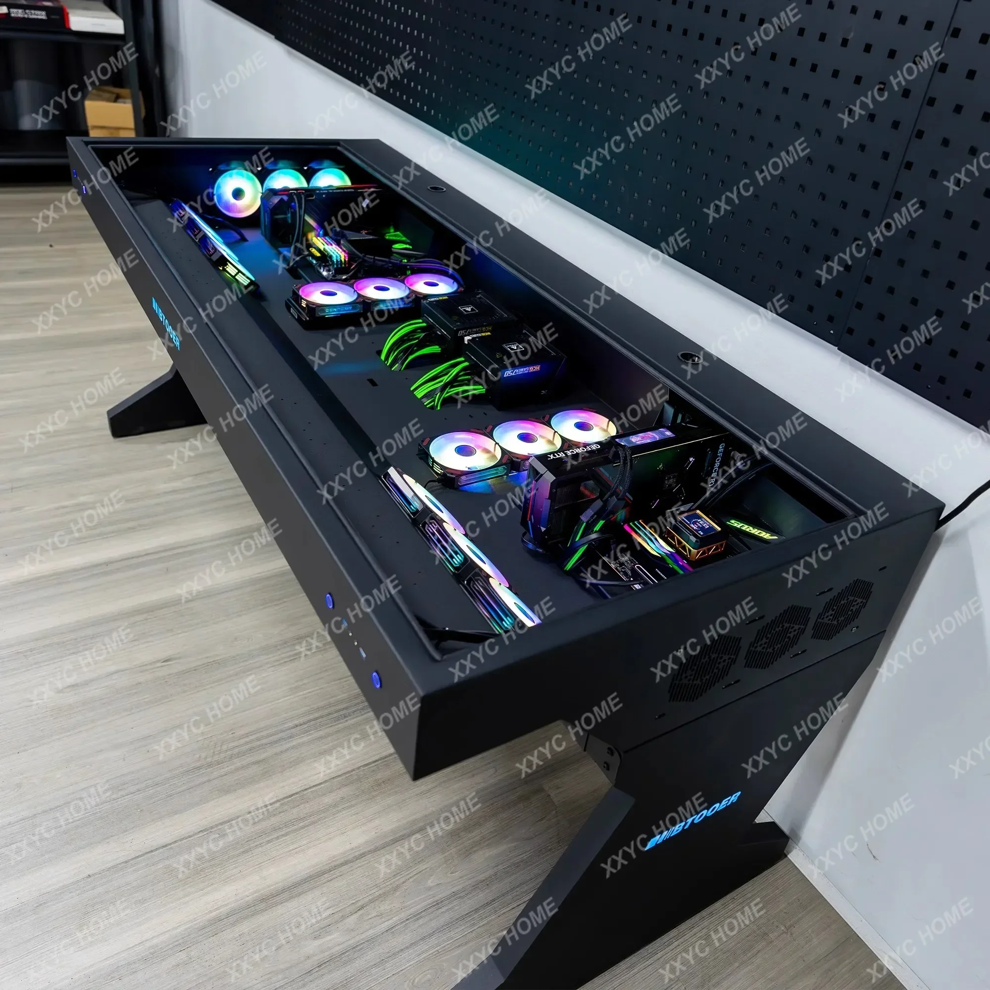 طاولة متكاملة لهيكل الكمبيوتر وصلت حديثًا، يمكن تركيب مضيفين لشخصين، وهيكل كبير MOD رائع، والرياضات الإلكترونية المبردة بالماء #5