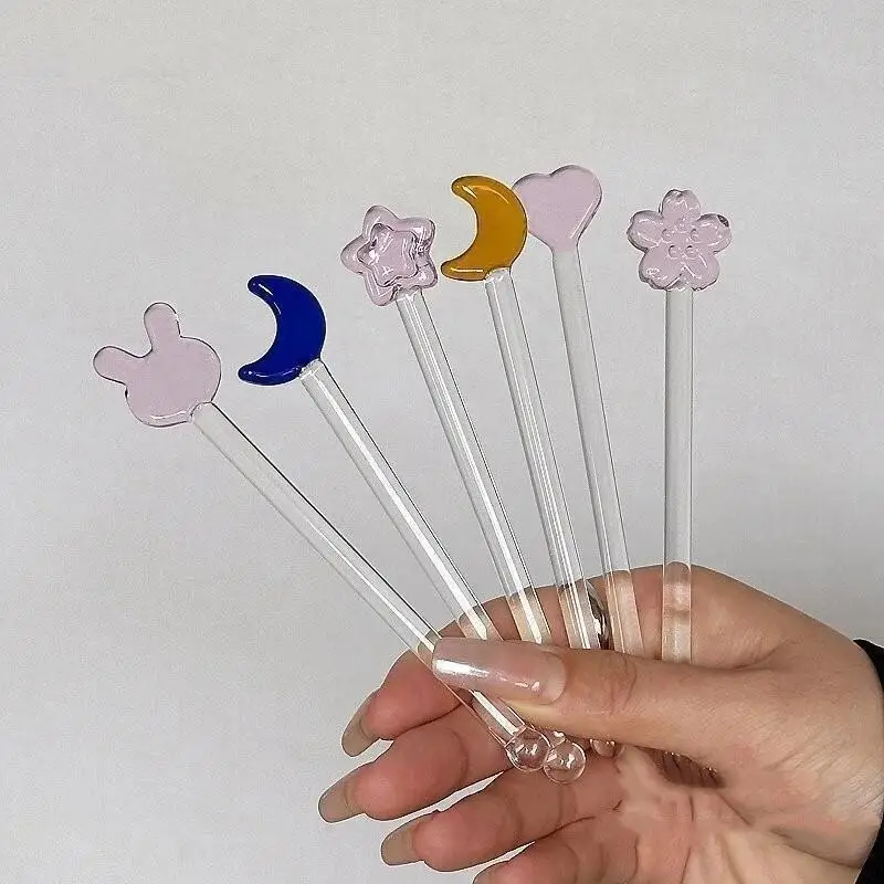 Texture Milk Tea Glass Stir For Family Gatherings Agitator Coffee Tools Easy To Use Dessert Stick Spoon Stick Stir Bar Swizzle