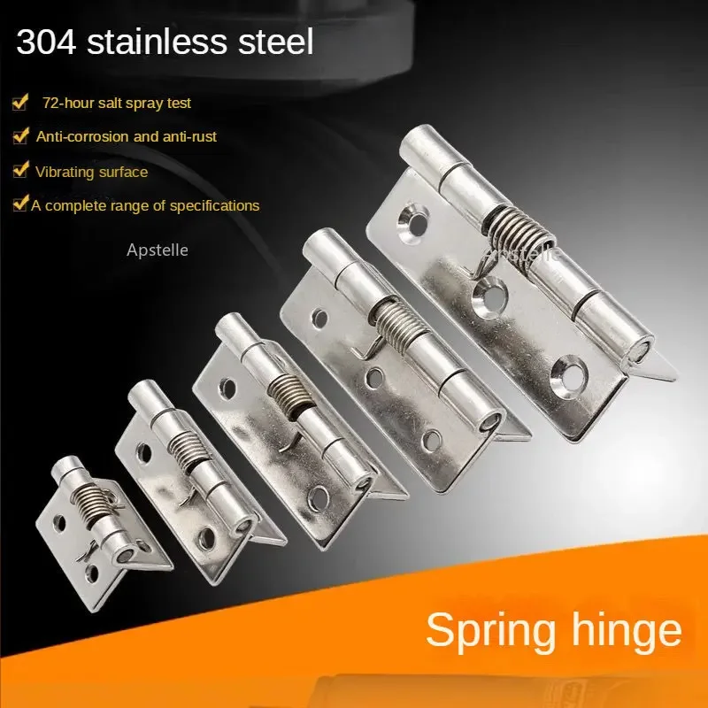 1PCS Self Closing Spring Door Hinge Stainless Steel Hardware 1/1.5/2/2.5/3/4Inch For Windows Cabinets Jewelry Boxes