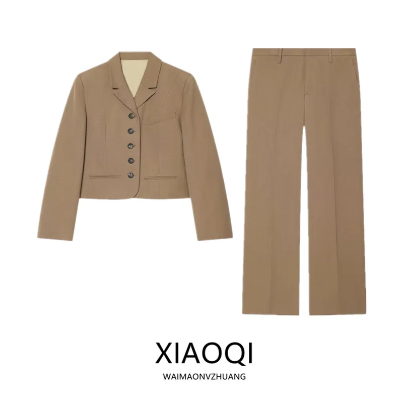 2026 Autumn New Women's Long Sleeve Button-Up Collar Suit Jacket And Pants Fashionable And Stylish Professional Look