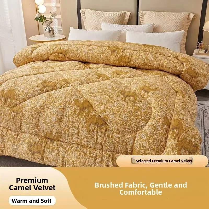 

Одеяло из верблюжьей шерсти Ufenhi: ультратеплое хлопковое одеяло для студентов, осенне-зимнее, для дома, сохраняющее тепло