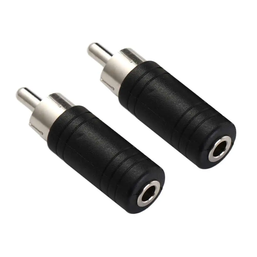 2Pcs Black Red 3.5 mm to RCA Adapter Converter Connector RCA Male Plug Audio Adapter RCA to 3.5mm Adapter 3.5mm Female Jack