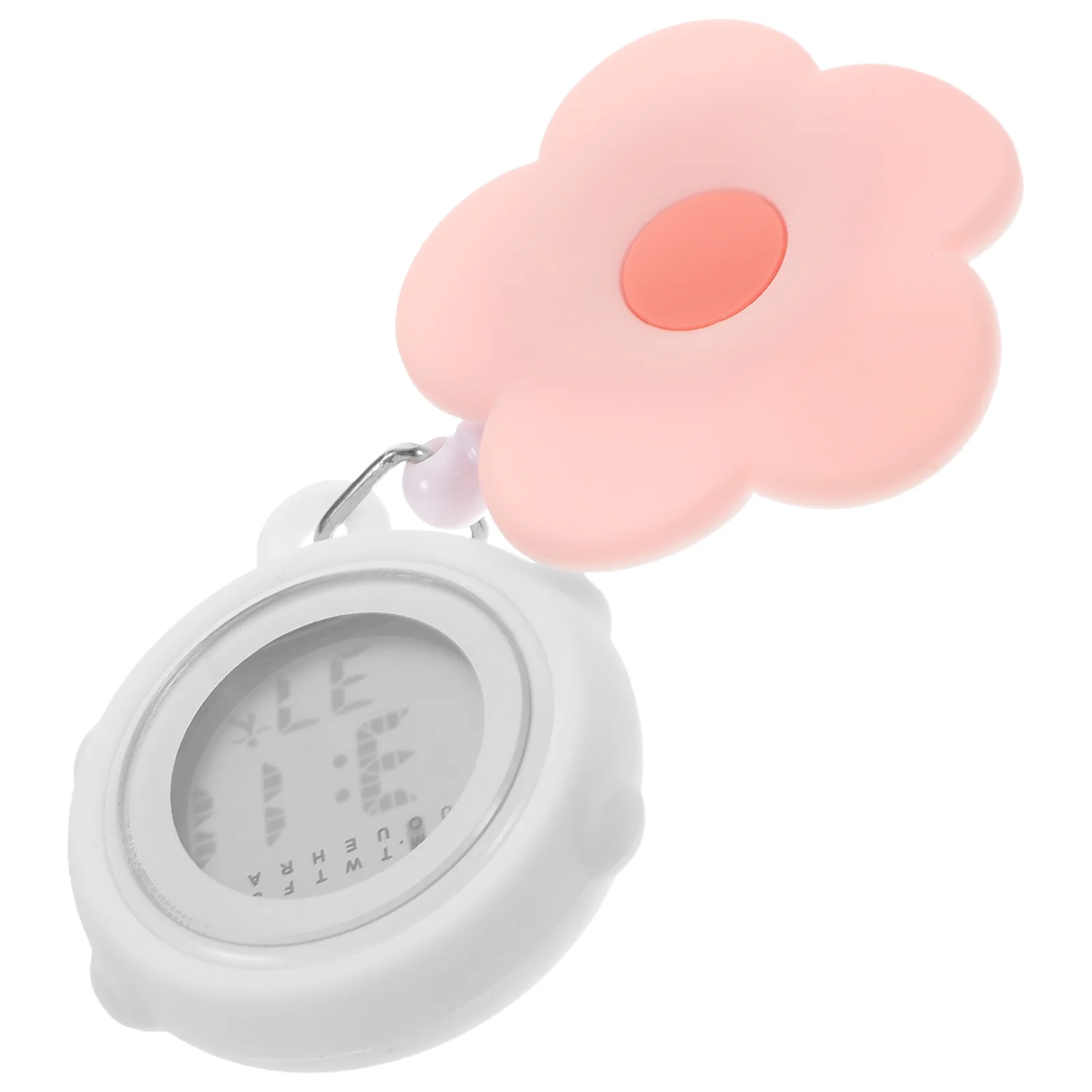 Telescopic Hanging Nurse Watch for Work Lapel Nurses Silica Gel Stainless Steel Electronic