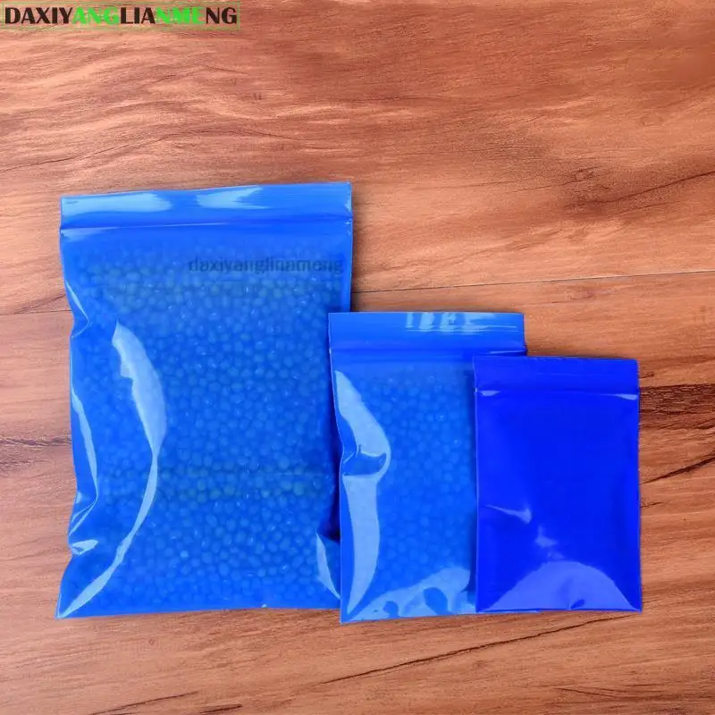 100pcs/lot size=3x4cm To20x30cm Blue Color Plastic PE Zipper Zipper Reclosable Packing bags, Thickness 200micron