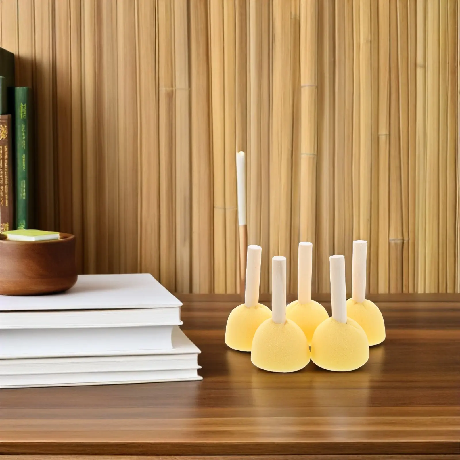 

Набор из 40 круглых губчатых кистей-грибов (2 дюйма) с деревянной ручкой для рисования, многоразовые, для акриловых и темперных красок