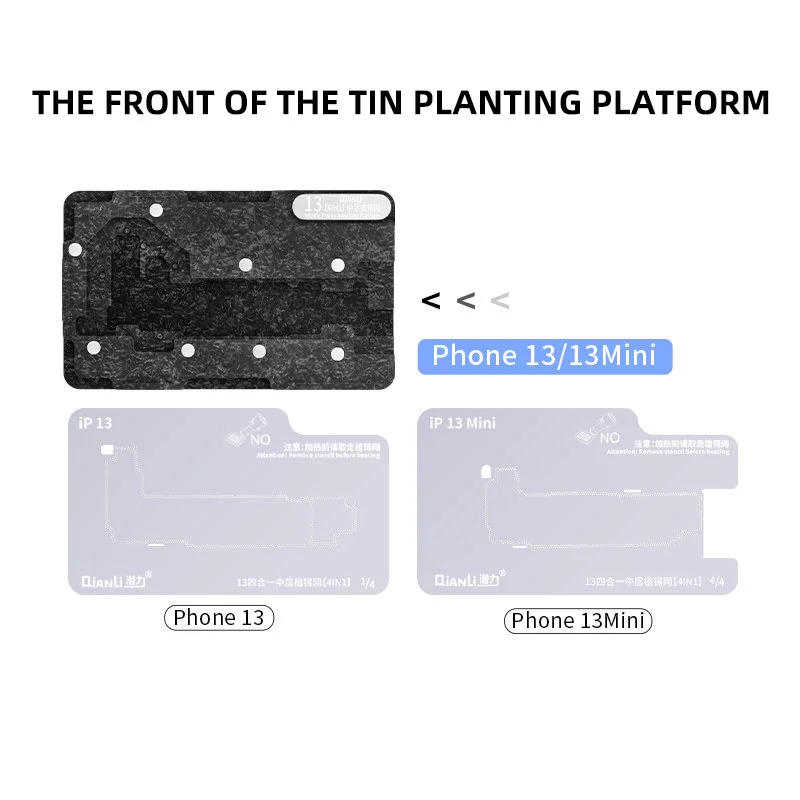 Qianli Motherboard Middle Layer Board 3D BGA Reballing Stencil Plant Tin Platform For iPhone 13 13 Pro Max 13 Mini Repair Net