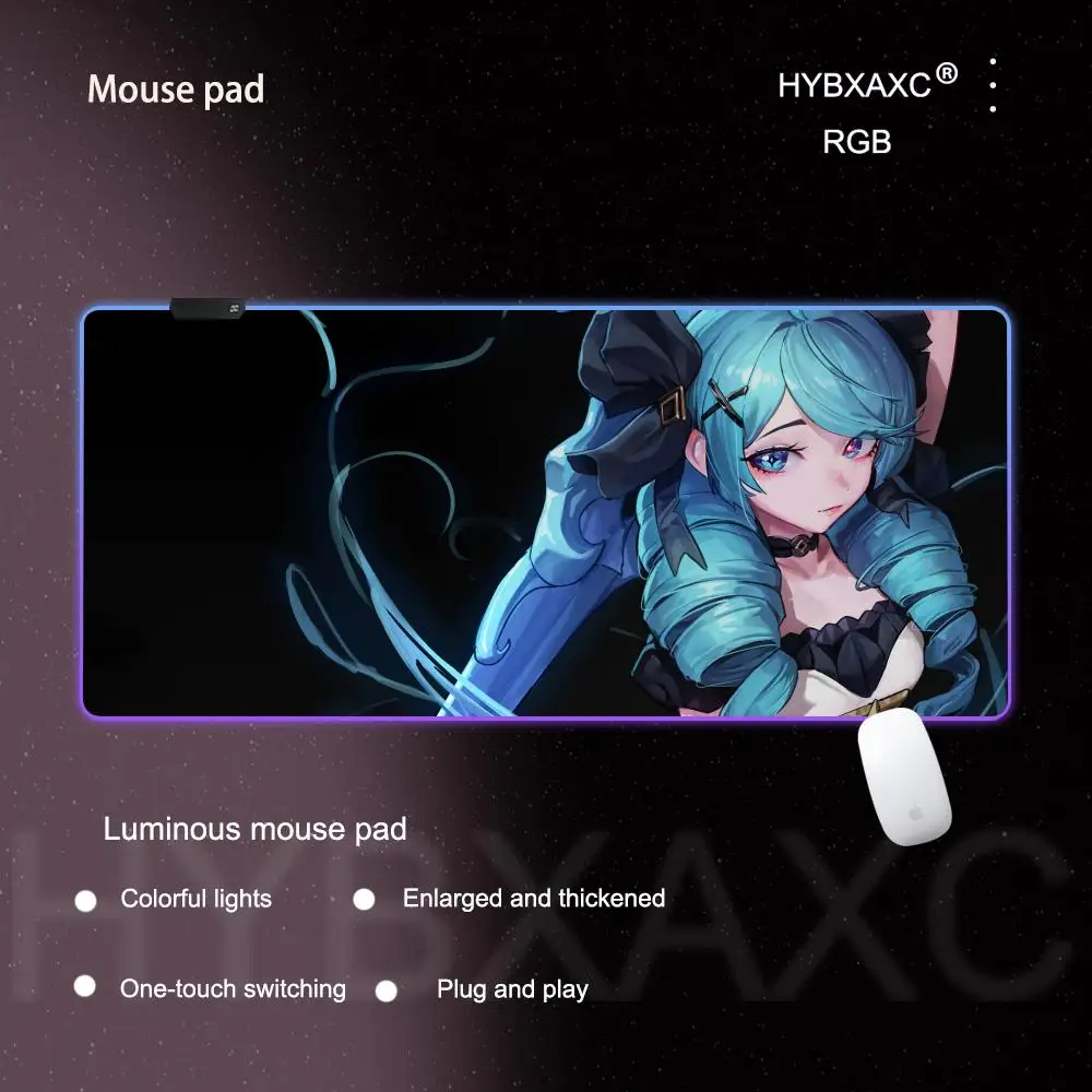 Gwen Large Gaming RGB Mouse Pad Computer Mousepad PC Gamer Laptop Mouse Mat Office Mausepad Keyboard Mat Desk Pad