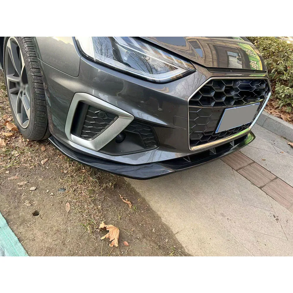 

Накладка-сплиттер на передний бампер для Audi A4 Sline S4 2020-2025 (для нестандартных бамперов), ABS, 3 шт.