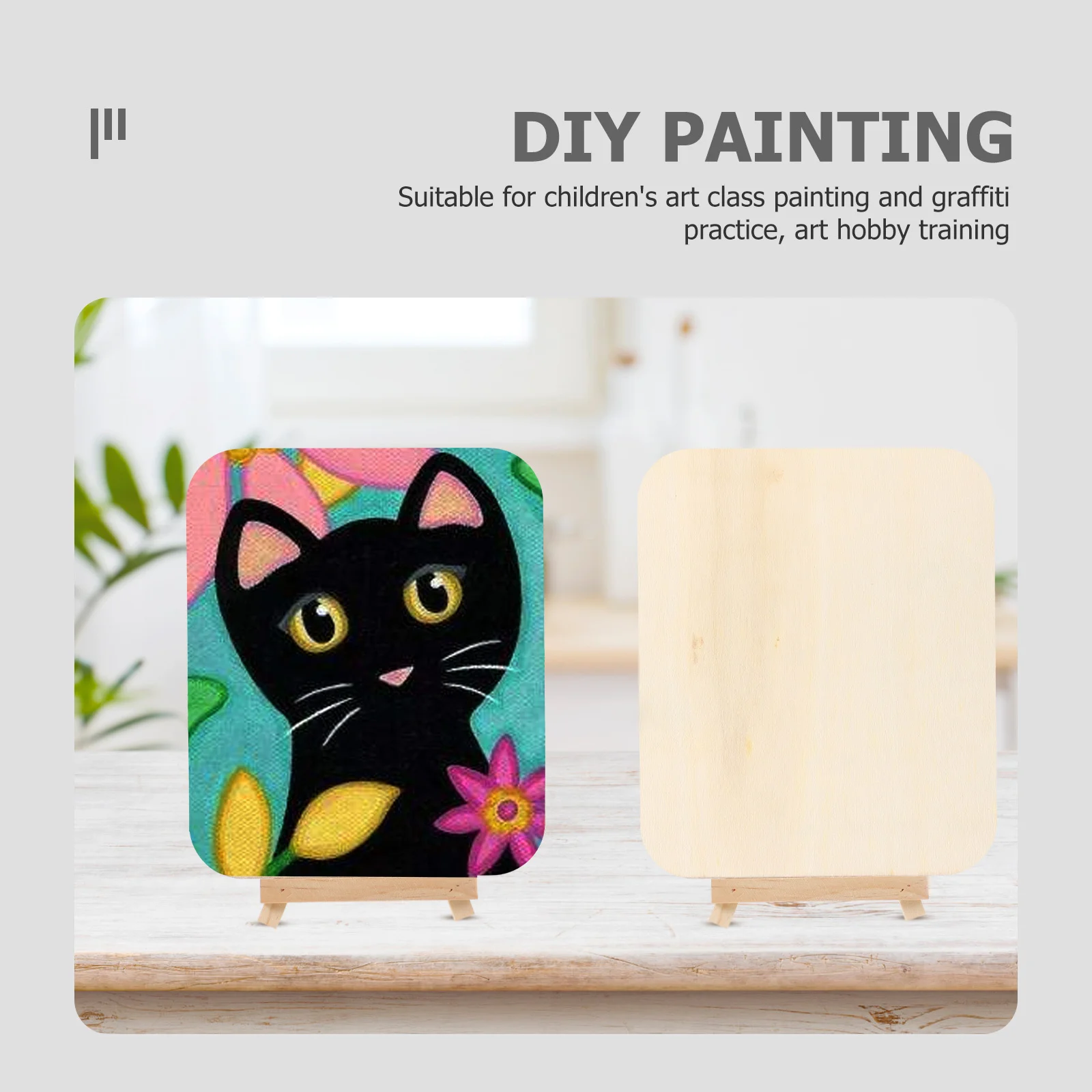 5 مجموعات من لوحات الرسم DIY للأطفال من الخشب الطبيعي لوحات جرافيتي فارغة تعلم الألوان مستلزمات فنية تعليمية لعبة رسم للأطفال #5