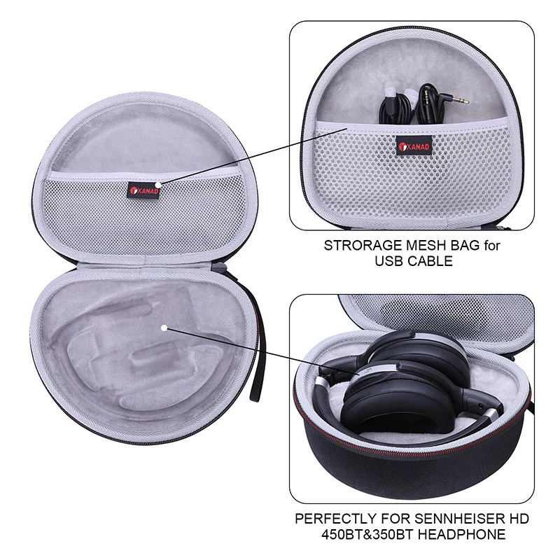 XANAD Hard Case for Sennheiser HD 450BT/HD 350BT/PXC 550 II/Sony MDR7506 and MDRV6 Travel Protective Carrying Storage Bag