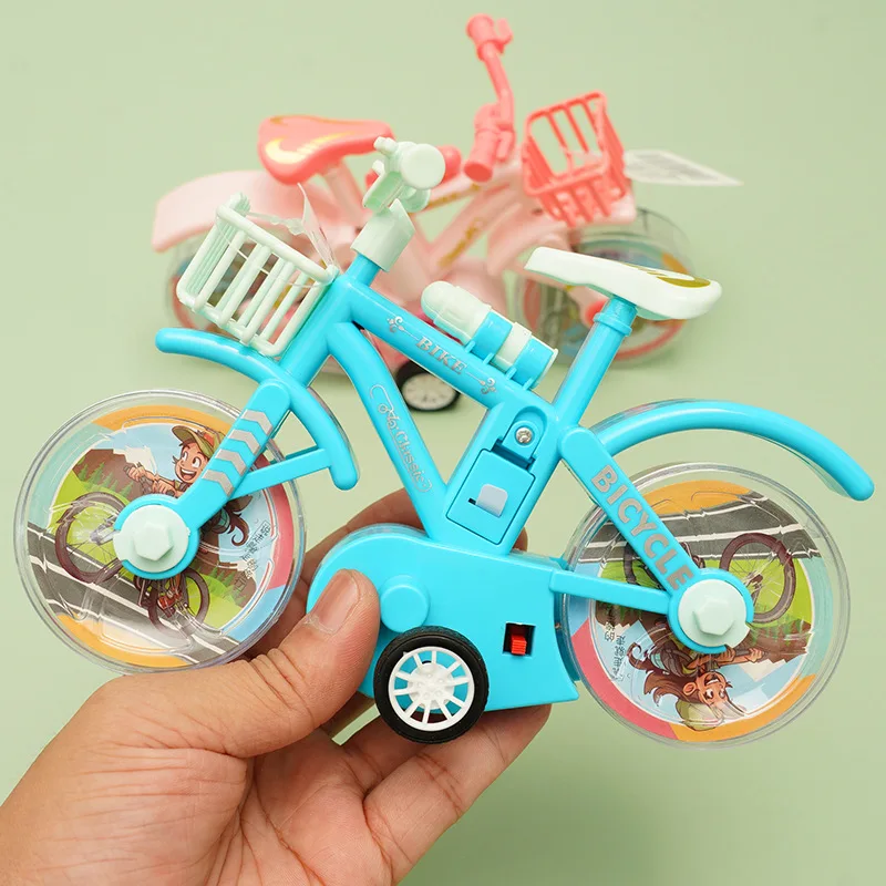 

Children Simulation Gears Bike Toys Creative Inertia Bike With Lights Desktop Games Toy Dollhouse Accessories Play House Toys