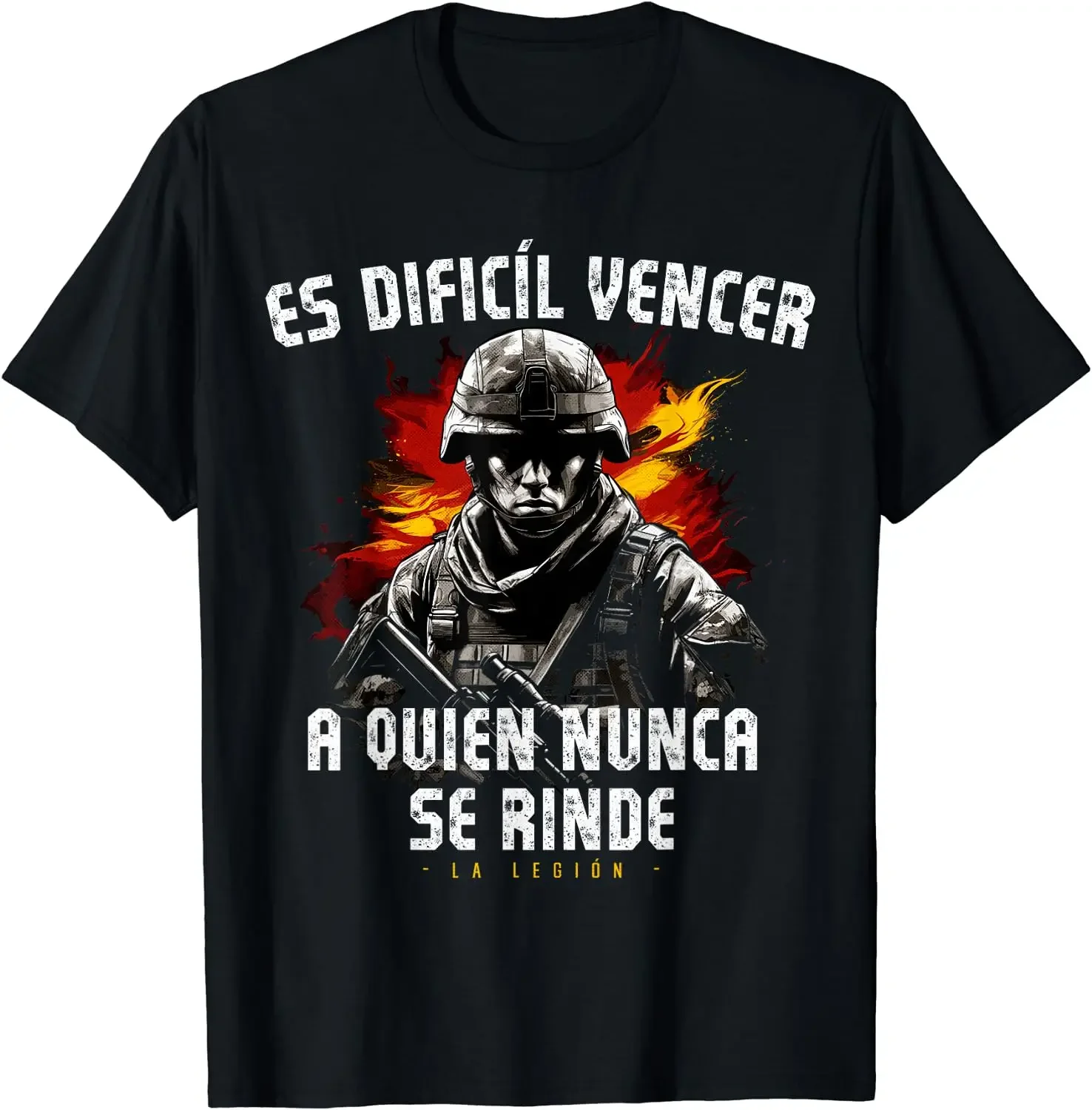

Es Difícil Vencer A Quien Nunca Se Rinde Spanish Legion Graphic T-Shirt Men's Casual Cotton Tee
