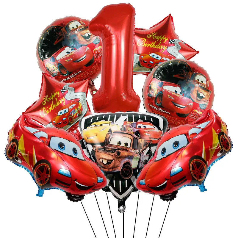 8 قطعة البرق ماكوين احباط بالونات الهيليوم مجموعة أرقام 1-9 سنة استحمام الطفل الاطفال سباق السيارات تحت عنوان حفلة عيد ميلاد الديكور