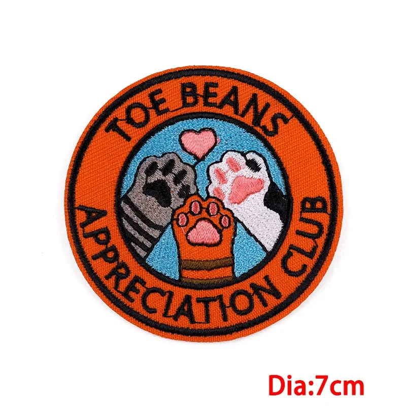 Iron On Patches for Clothes Kitty Clothing Stickers Fabric Sewing Embroidered Patch Thermal Adhesive Applique Fusible Badges