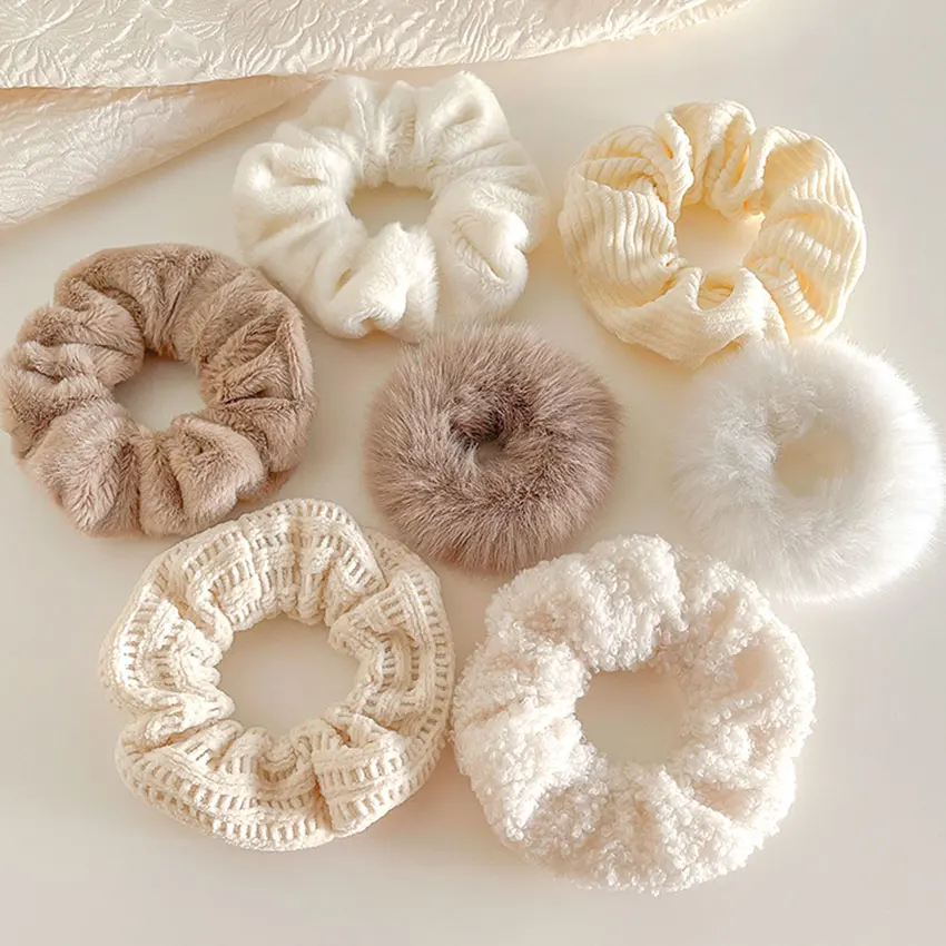 3 sztuk/zestaw elastyczne gumki do włosów Scrunchies Vintage Girls solidna kucyk Holder gumowa opaska na głowę krawaty moda damska akcesoria do włosów