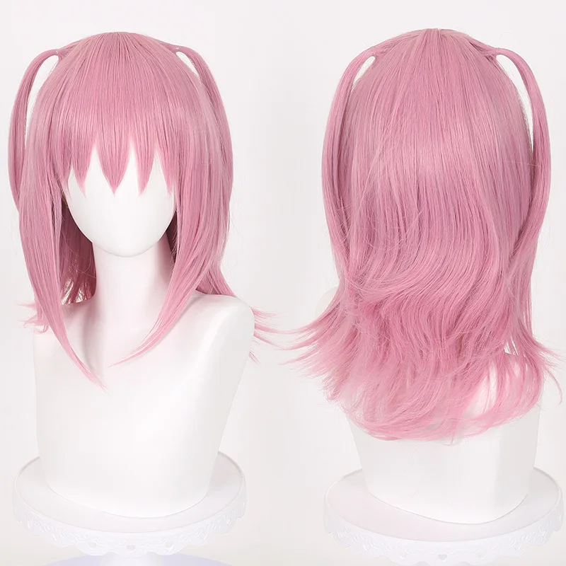 

Long Pink Synthetic Double Ponytail Wig Cosplay Costume Party Heat Resistant Fiber Hairpiece for Women Girls