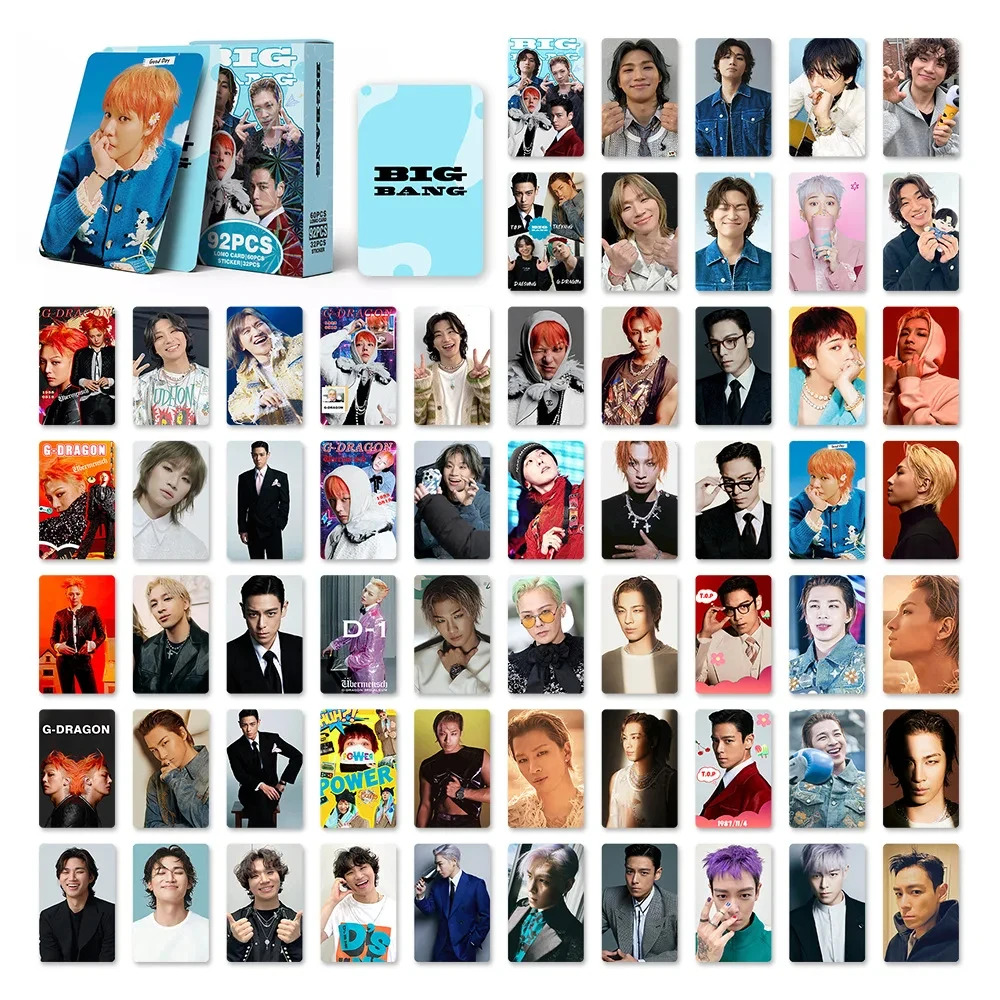 92 قطعة/المجموعة/مجموعة Kpop Idol G-DRAGON ألبوم جديد Overmensch HD Printd Photocard TAEYANG DAESUNG TOP SEUNGRI Lomo بطاقات ملصق المشجعين هدية