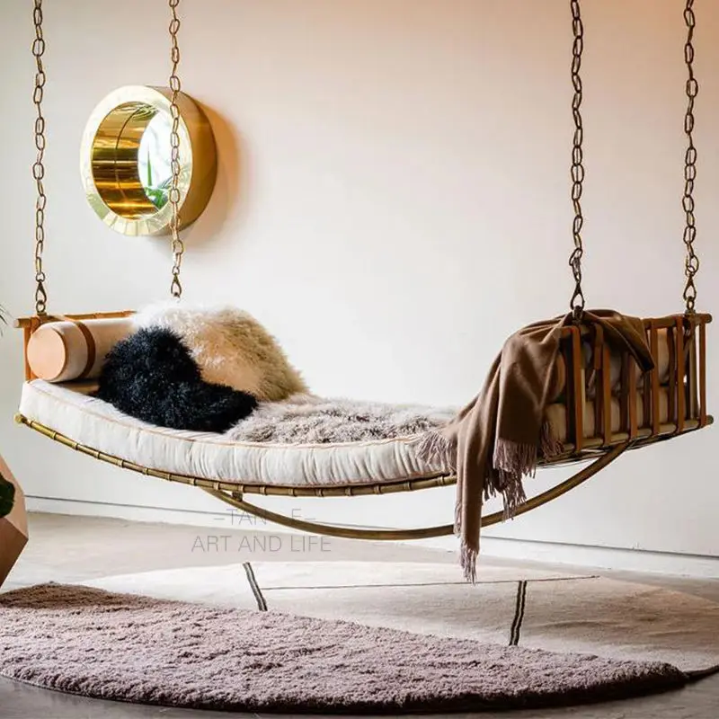 Italian swing hanging chair balcony stainless steel leisure chair household light luxury hammock