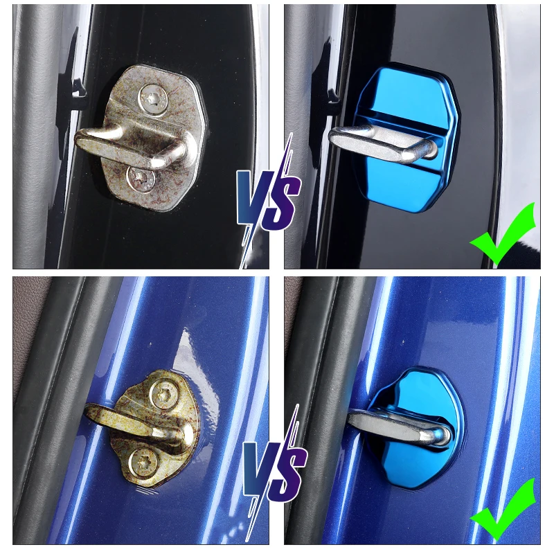 4PCS Car Door Lock Cover Stickers For Mercedes Benz AMG CLA CLS GLE GLC GLS GLA GLB GLK EQC EQA W212 W205 W213 W203 W204 W211