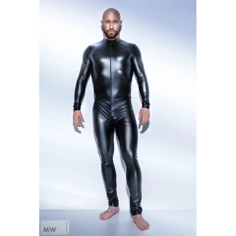 A2025 جديد اللاتكس نظرة الرطب Catsuit فو الجلود شبكة حللا أسود ضيق PVC ارتداءها مثير كلوبوير الرجال الدانتيل Lingeri ★   هاكسيبا.