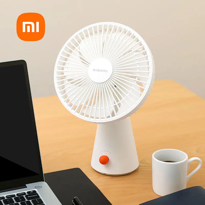 XIAOMI 2 in 1 4Gears Speed Mini Handheld Electric Fan Portable Quiet Wider Angle USB Rechargeable Air Cool Table Fan Home Office