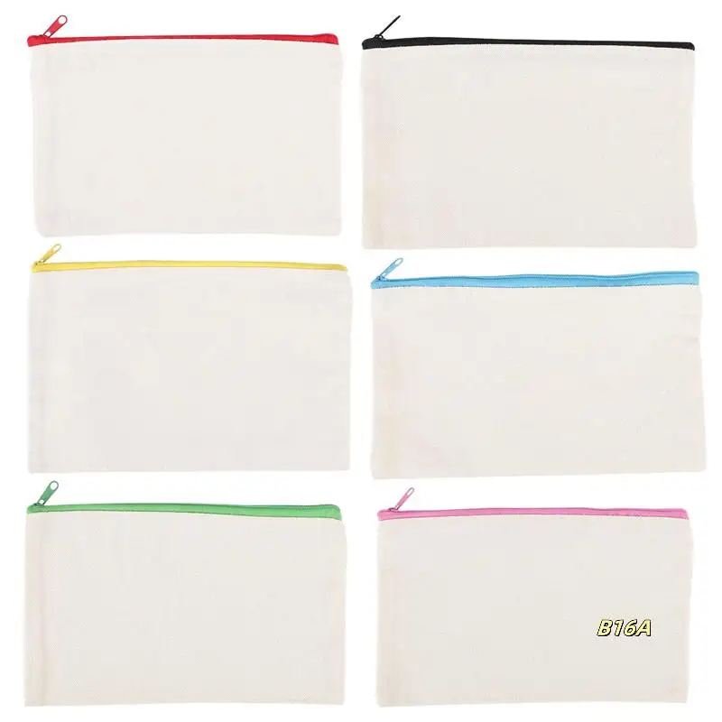 12Pcs Multipurpose Cosmetic Bag Makeup Pouches With Zipper Canvas Bag Pencil Pouch Travel Toiletry Bag For DIY Design