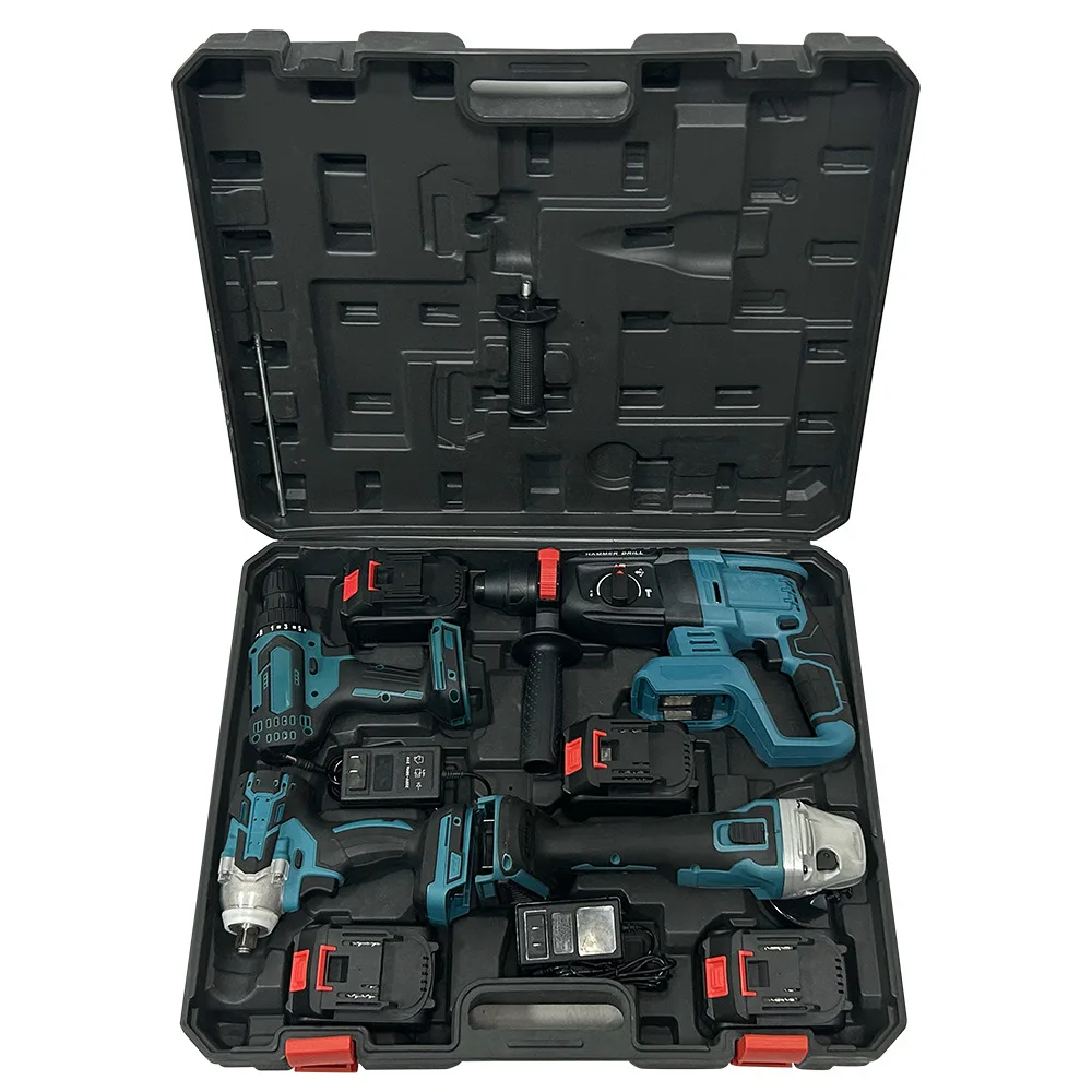 4-in-1 Combination Four-Piece Multi-Functional Lithium Battery Tool Set Box Including Screwdrivers Wrenches for Foreign