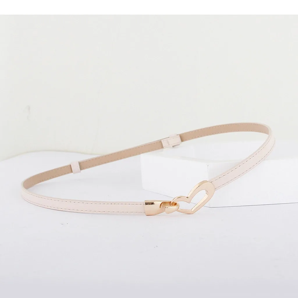 

Women'S Pu Belt Fine Texture Hole-Free Waist Belt Adjustable Thin Belt Slim For Jeans Daily Commute Shirts