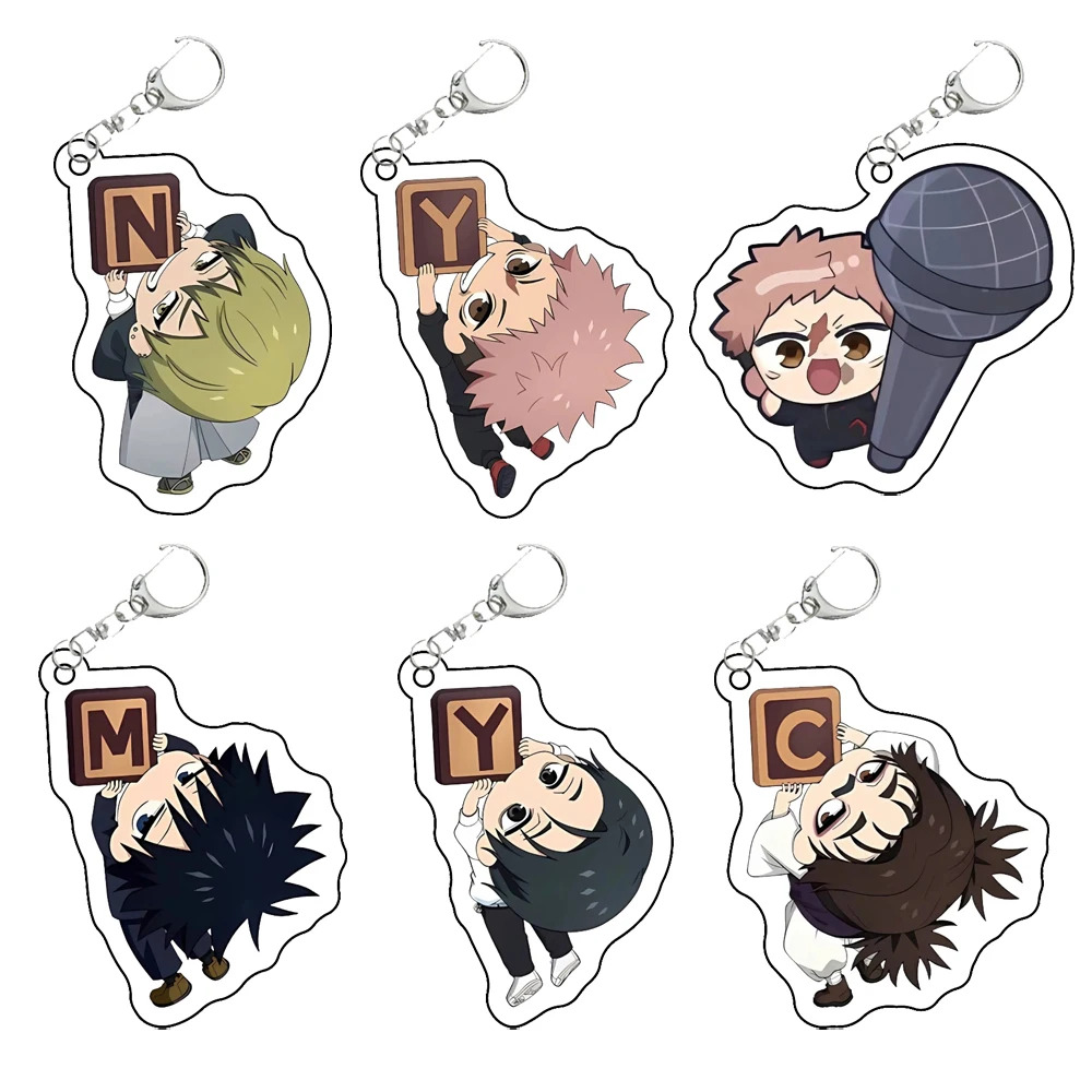 Figuras de Anime Jujutsu Kaisen, Gojo Satoru, Geto Suguru, Llaveros de Acrílico para Cosplay, Llavero Decorativo con Personajes de Fushiguro Toji
