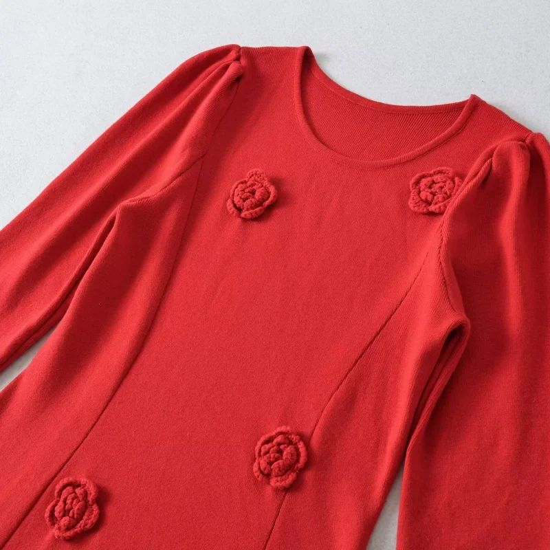 Retro Floral Print Maxi Dr with Waist Cinching Long Sve round Ne Gown for New Year Date Vintage Sle Evening Gown