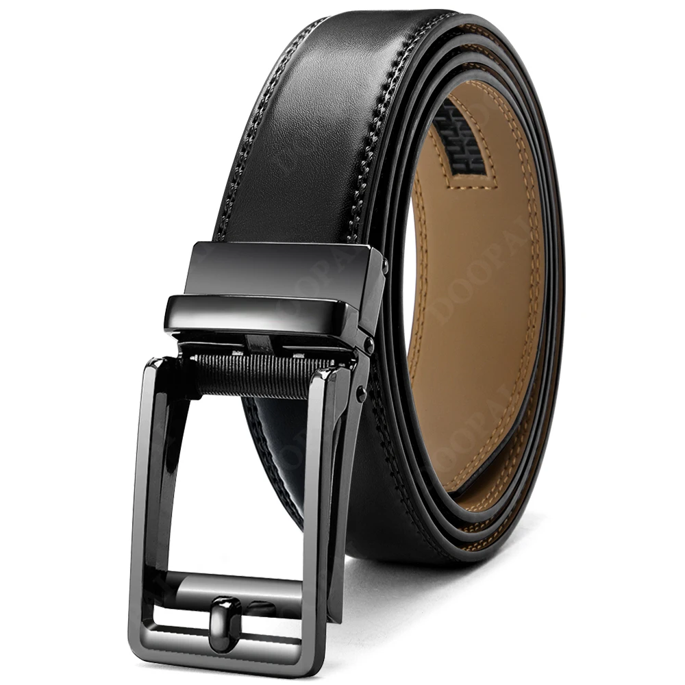 

Men's Leather Ratchet Comfortable Snap on Dress Belt - Ratchet Belt 3.5 cm Comfortable Click - Perfect for Men's Dress Shoes