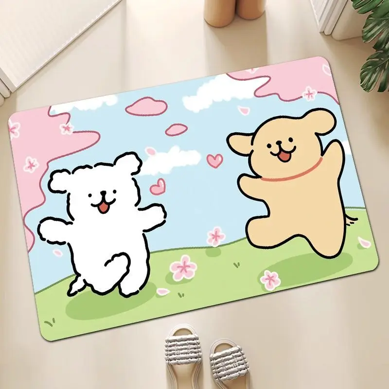 Funny Dog Diotomite Bath Mat Super Absorbent Washroom Quick Drying Carpet Non Slip Diatom Mud Rug Shower Room Easy Clean Doormat