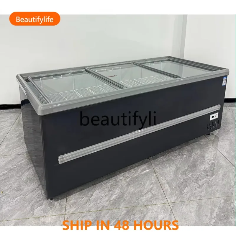 

Commercial Freezer Large Capacity Refrigerated Dual-use Supermarket Island Cabinet Display Refrigerator Ice Cream Cabinet H