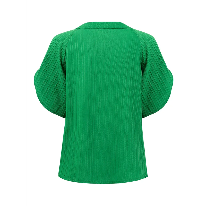 

A83F-женские блузки из шифона с короткими рукавами и v-образным вырезом, деловые повседневные топы, летняя милая рубашка