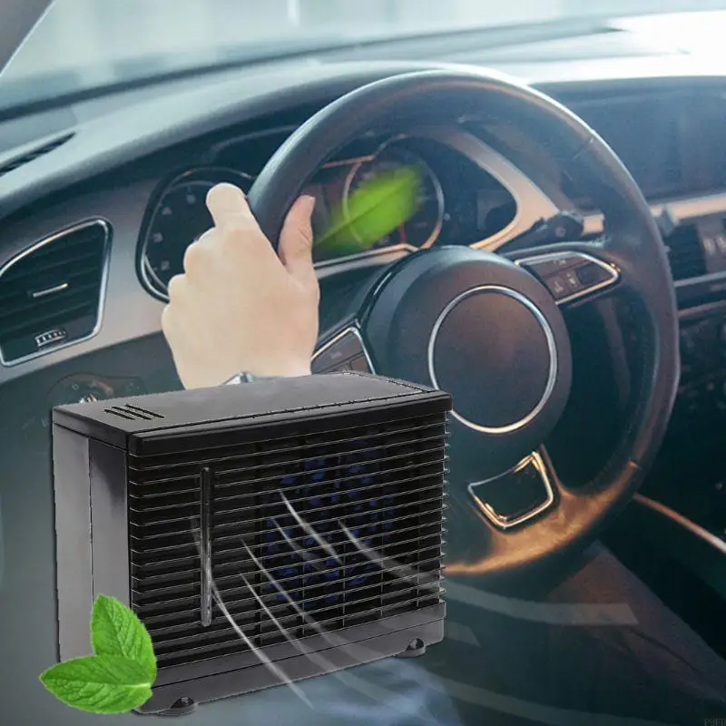 Enfriador de aire acondicionado ajustable para coche, ventilador de refrigeración, evaporativo de agua y hielo, 12V