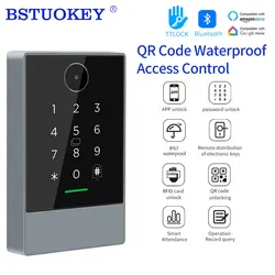 Access Control Outdoor Qr Code Keypad Reader 13.65Mhz TTLOCK & TTHotel App Waterproof Remote Door Opener Work with Alexa Google