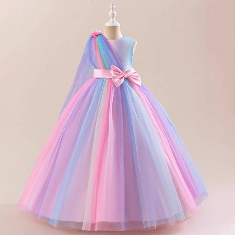 2026 New Kids Girls Sequin Princess Dress Sleeveless Tulle Formal Gown Children Birthday Party Wedding Banquet Photo Shoot Dress