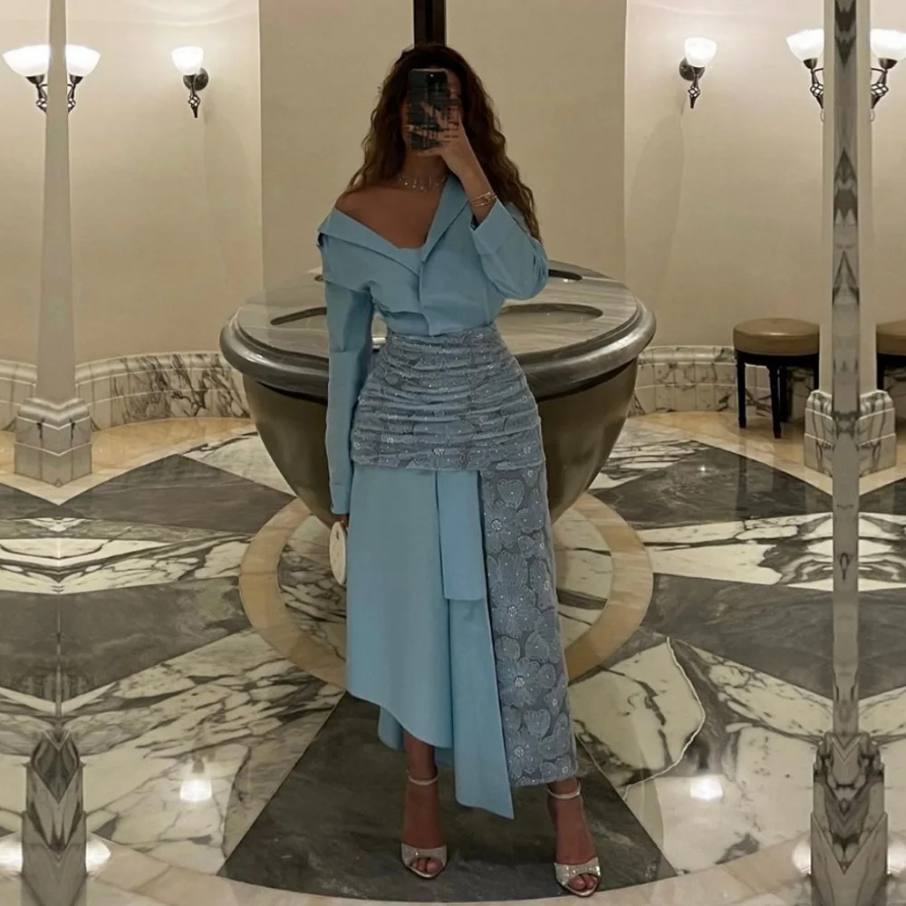 

Модное платье-футляр на одно плечо с цветочным узором ручной работы для выпускного вечера из тафты, вечернее платье Vestidos Longos Para Eventos Especiais