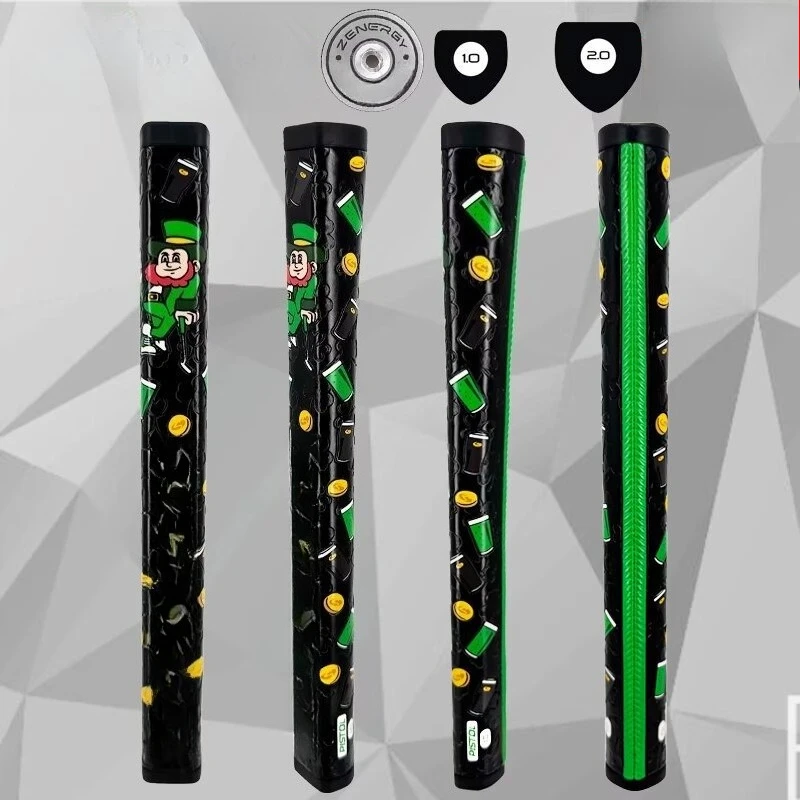 Cartoon Printed Flat Golf Putter Grip Polyurethane Anti Slip With Counterweight Screw Hole 1.0 & 2.0 Optional  Replacement Grip