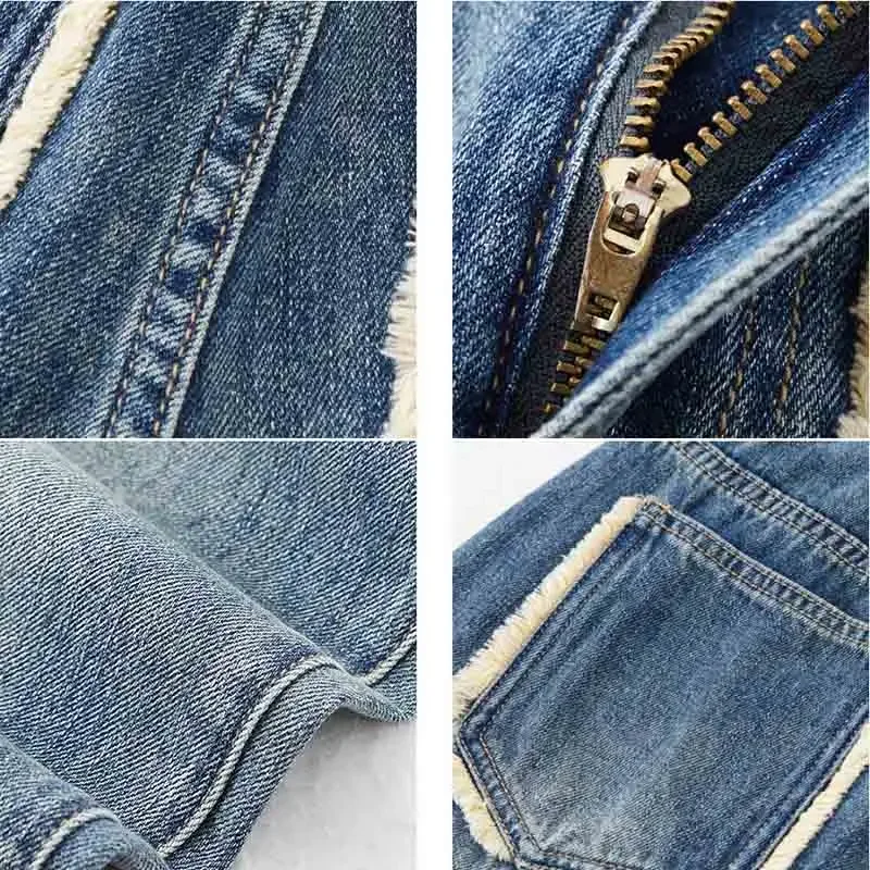 جينز نسائي أنيق للشباب عالي الخصر من قماش الدنيم الأزرق الترفيهي ريترو سويت ستريت كامل الطول بنطلون نسائي ناعم جمالي