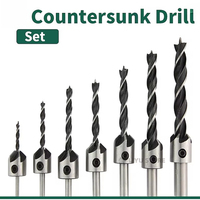 3mm-10mm HSS Countersunk Drill Bit Set Reamer Woodworking Chamfer Drill Counterbore Hole Cutter Screw Hole Drill