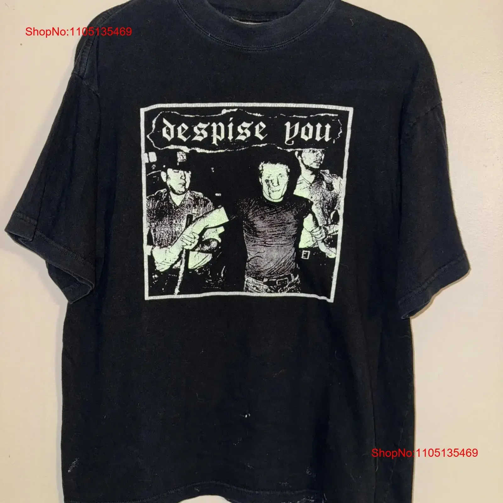 تي شيرت عتيق Despise You Band مقاس L Grindcore Powerviolence 1996 عتيق مغسول متعدد الاستخدامات ملابس الشارع الشهير أوم قليلاً #1