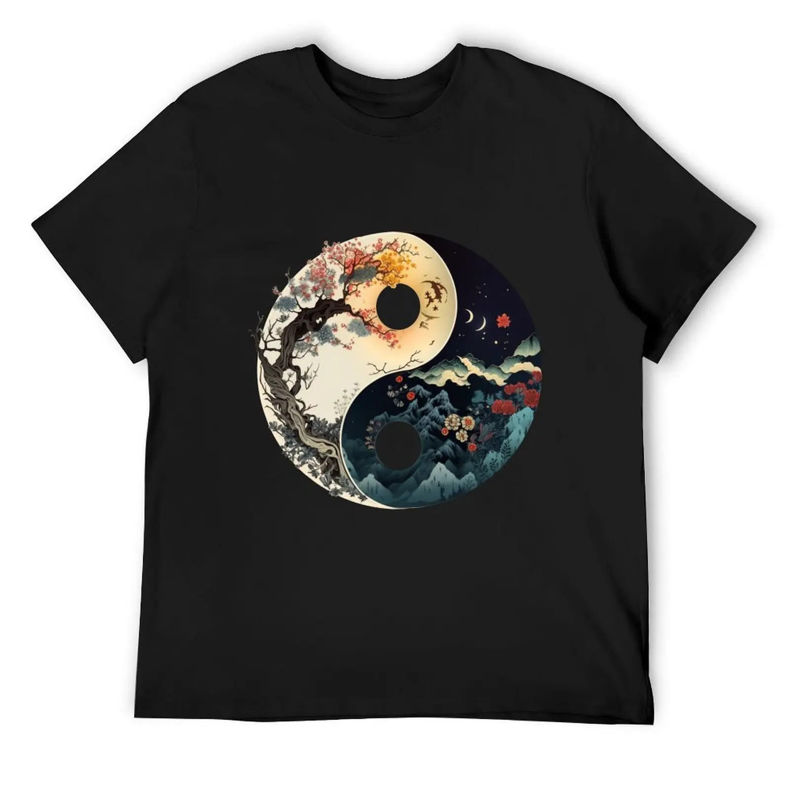 

Yin Yang - Mountains and Forest T-Shirt graphic shirts blue archive oversized t shirt plus sizes mens plain t shirts