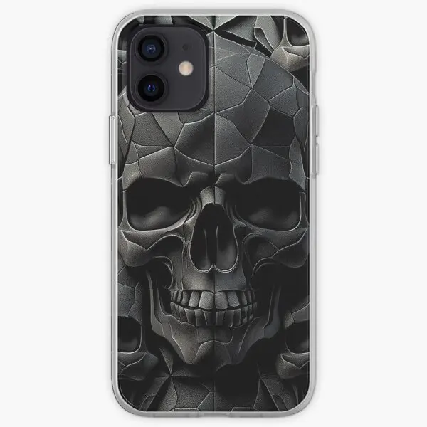 Subtle Black Skull Pattern Iphone Tough  Phone Case Customizable for iPhone 11 12 13 14 Pro Max Mini X XS XR Max 6 6S 7 8 Plus